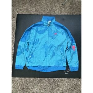 Nike VTG 90s International Full Zip Windbreaker Jacket Globe Map Men's L